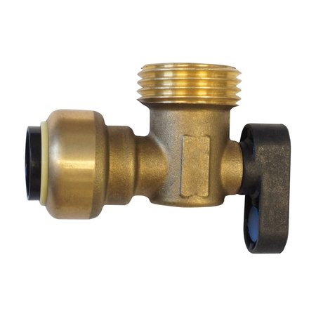 TECTITE BY APOLLO 1/2 in. Brass Push-To-Connect x 3/4 in. Male Hose Thread 90-Degree Washing Machine Ball Valve FSBWMAV
